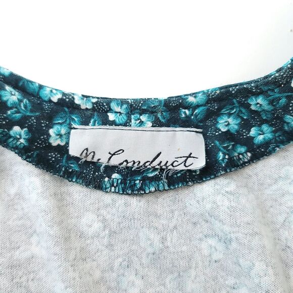 Ms Conduct Dress Womens Large Vintage Knee Short Sleeve Fit Flare A Line Floral - Picture 3 of 6